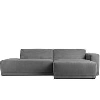 ECKSOFA-RECHTS MUDI in moderner Optik mit hochwertigem Kaltschaum, Cord-Stoff, grau - Schwarz/Grau, Textil (280/160cm) - KONSIMO®