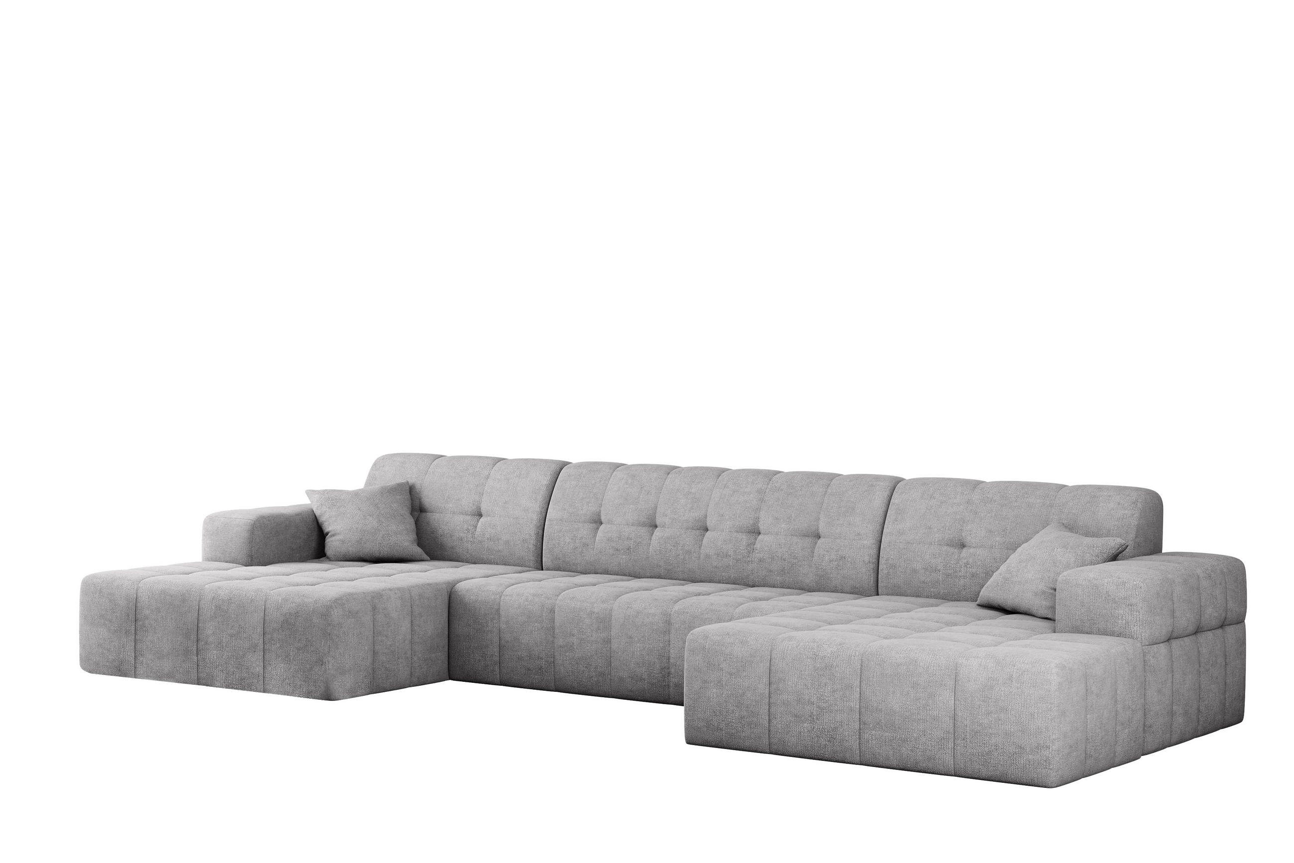 ECKSOFA U-form NIMES Stoff Perfect Harmony Grau - Grau, Holz/Kunststoff (168/350cm) - Kaiser Möbel