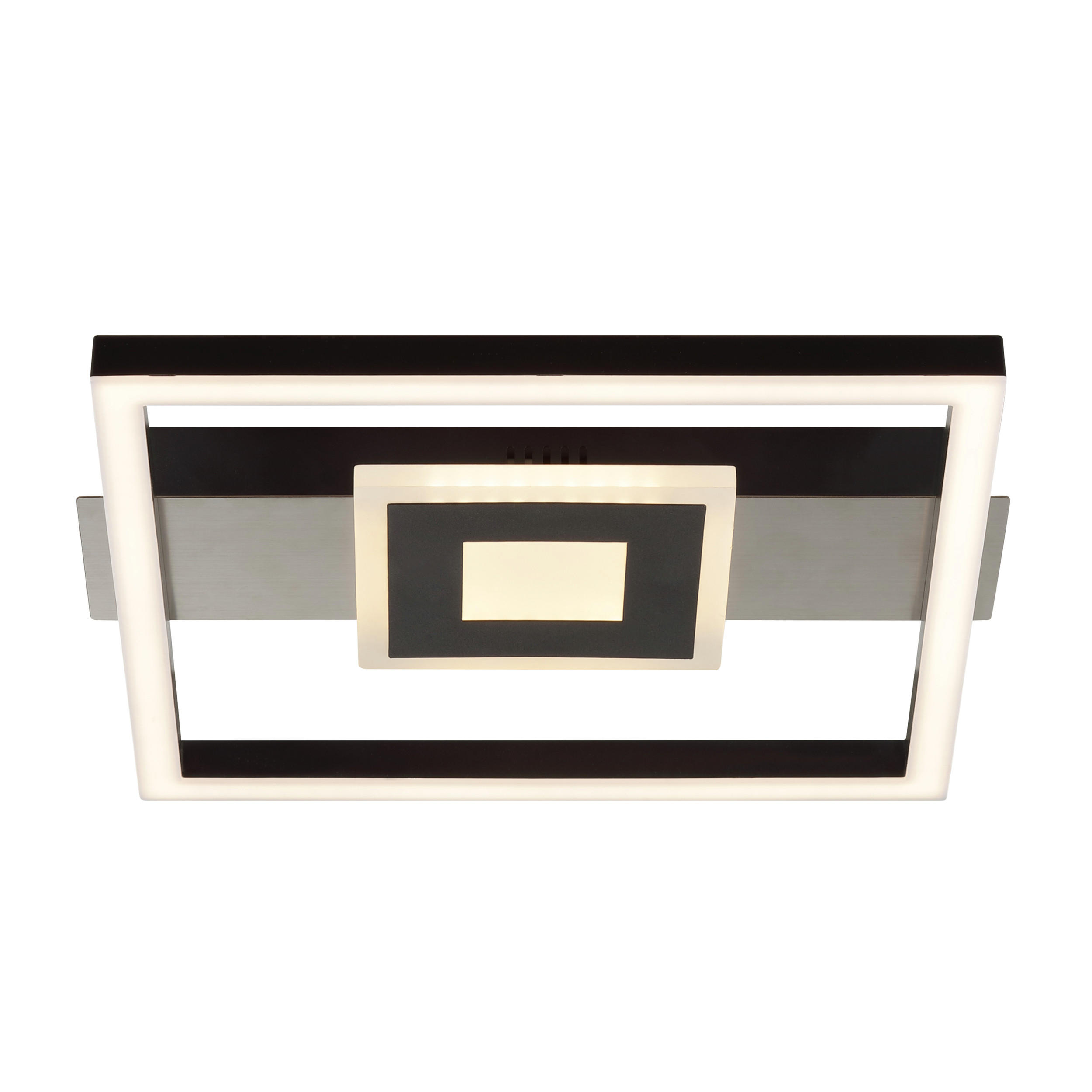 LED DECKENLEUCHTE Baldo Schwarz/Eisen 29,5/27,5/5 cm - Multicolor, Metall (29.5/27.5/5cm) - Brilliant