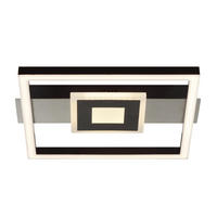 LED DECKENLEUCHTE Baldo Schwarz/Eisen 29,5/27,5/5 cm - Multicolor, Metall (29.5/27.5/5cm) - Brilliant