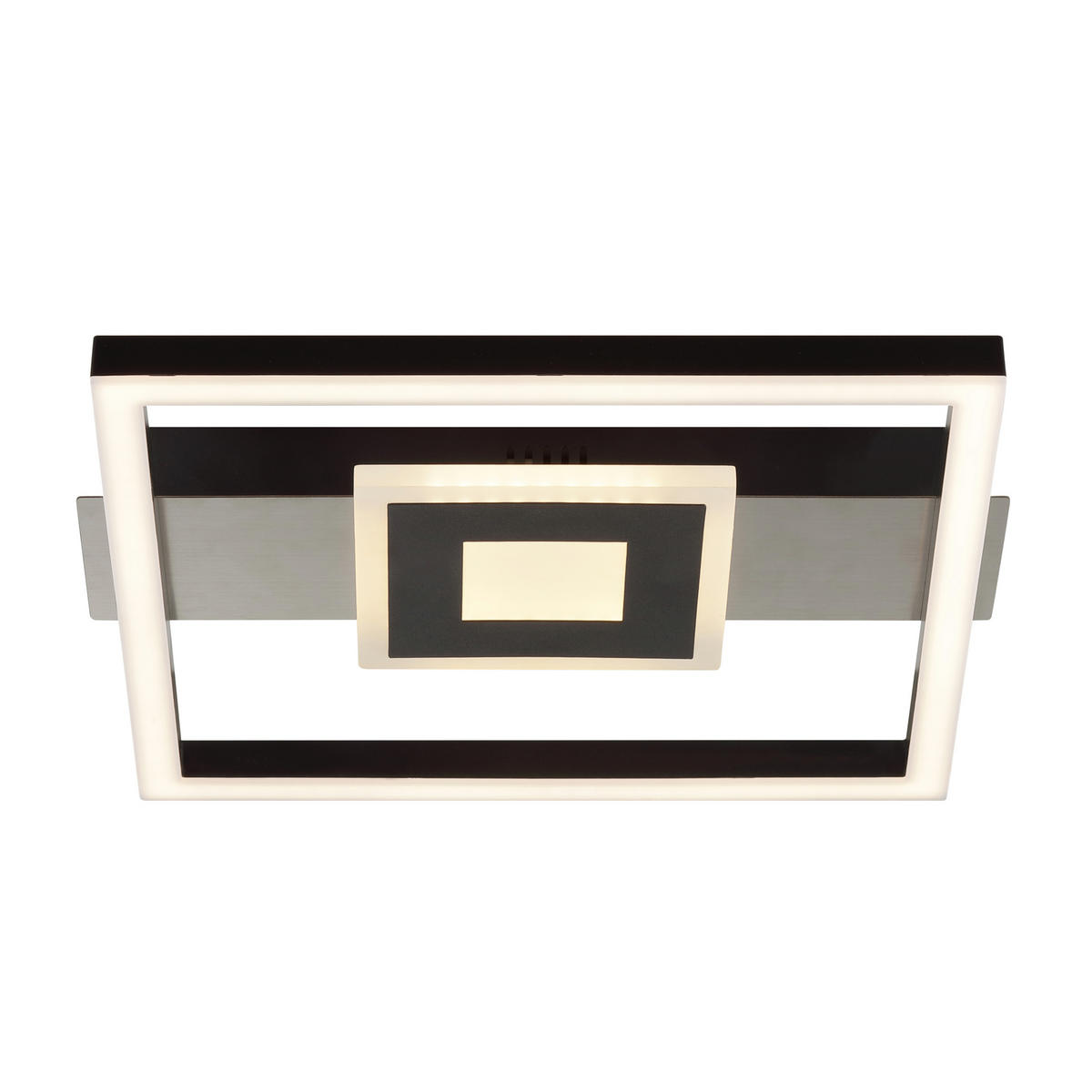 LED DECKENLEUCHTE Baldo Schwarz/Eisen 29,5/27,5/5 cm - Multicolor, Metall (29.5/27.5/5cm) - Brilliant