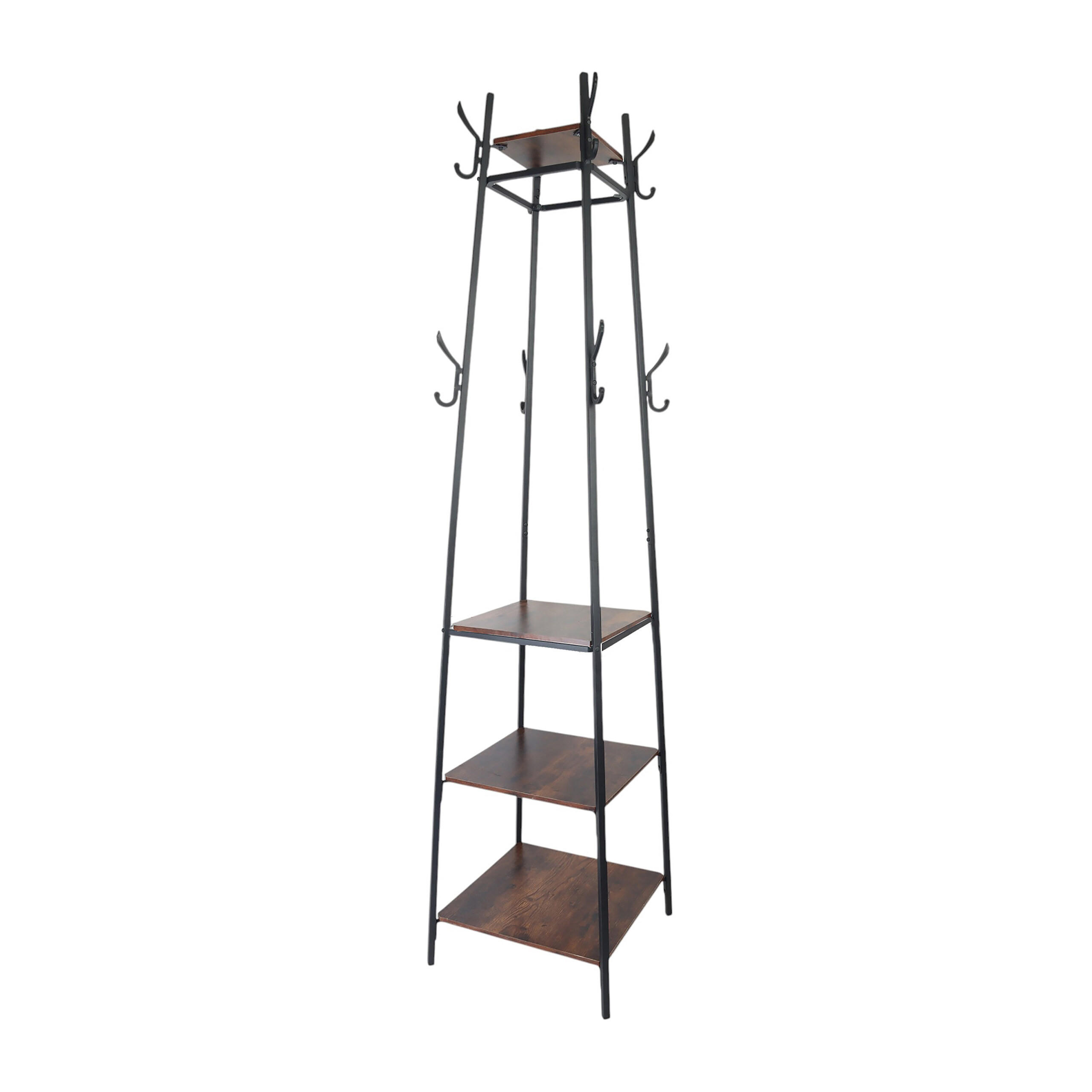 KAPPST&Auml;LL Svart M&ouml;rkbrun metall 180 cm 8 krokar Multicolor 180/43/43 cm