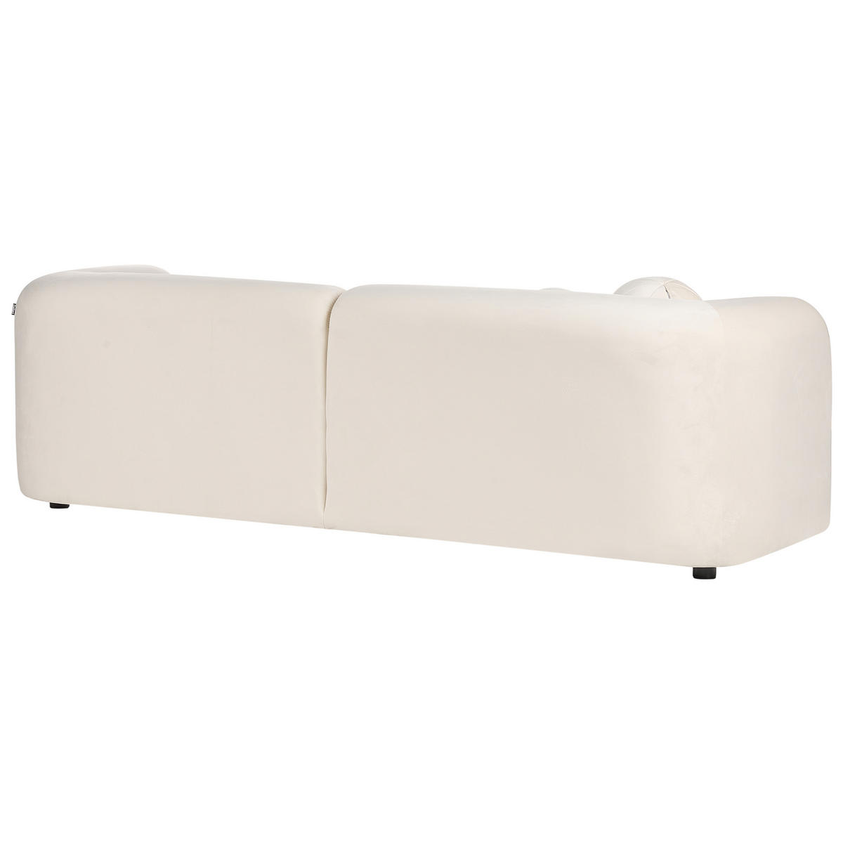 3-SITZER-SOFA Samtstoff cremeweiß Leiren - Weiß, Textil (224/73/83cm) - Beliani