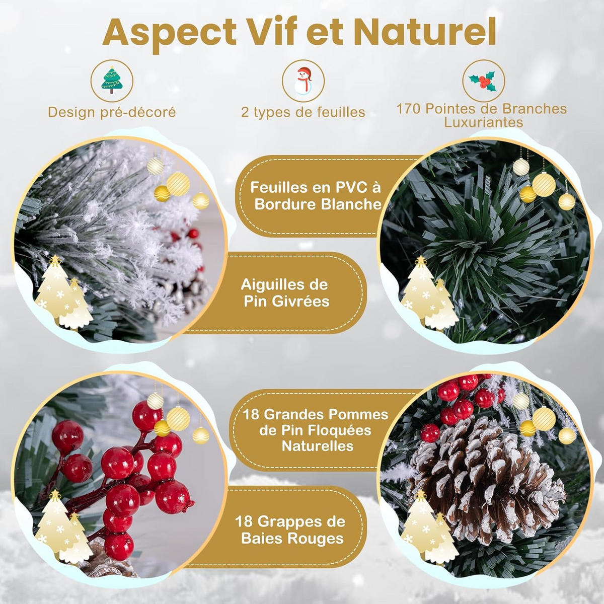 WEIHNACHTSBAUM Grün - Grün, Kunststoff (180cm) - COSTWAY