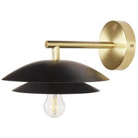WANDLAMPE Schwarz/Gold Lasolo - Goldfarben/Schwarz, Metall (22/14/29cm) - Beliani