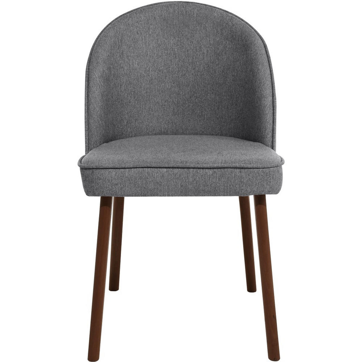 STUHL Luna, Polsterstuhl für das Esszimmer mit wengefarbenen Holzbeinen, Grau - Wengefarben/Grau, Holz (51/87/46cm) - Beautysofa