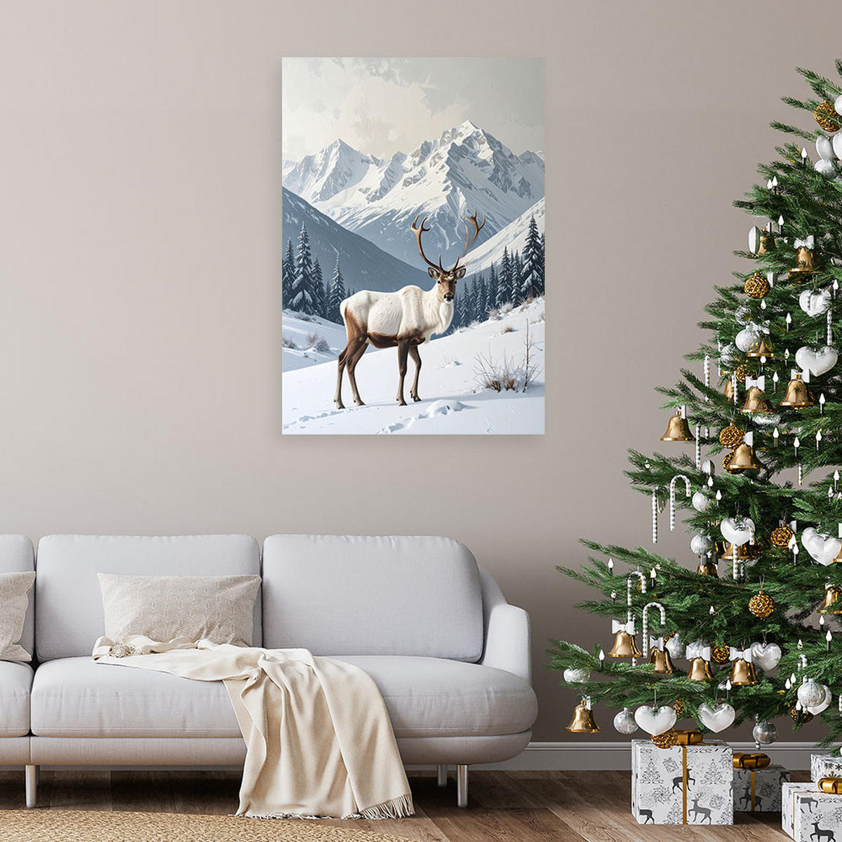 LEINWANDBILD Weihnachten 60x90cm - Weiß, Textil (60/90cm) - Feeby