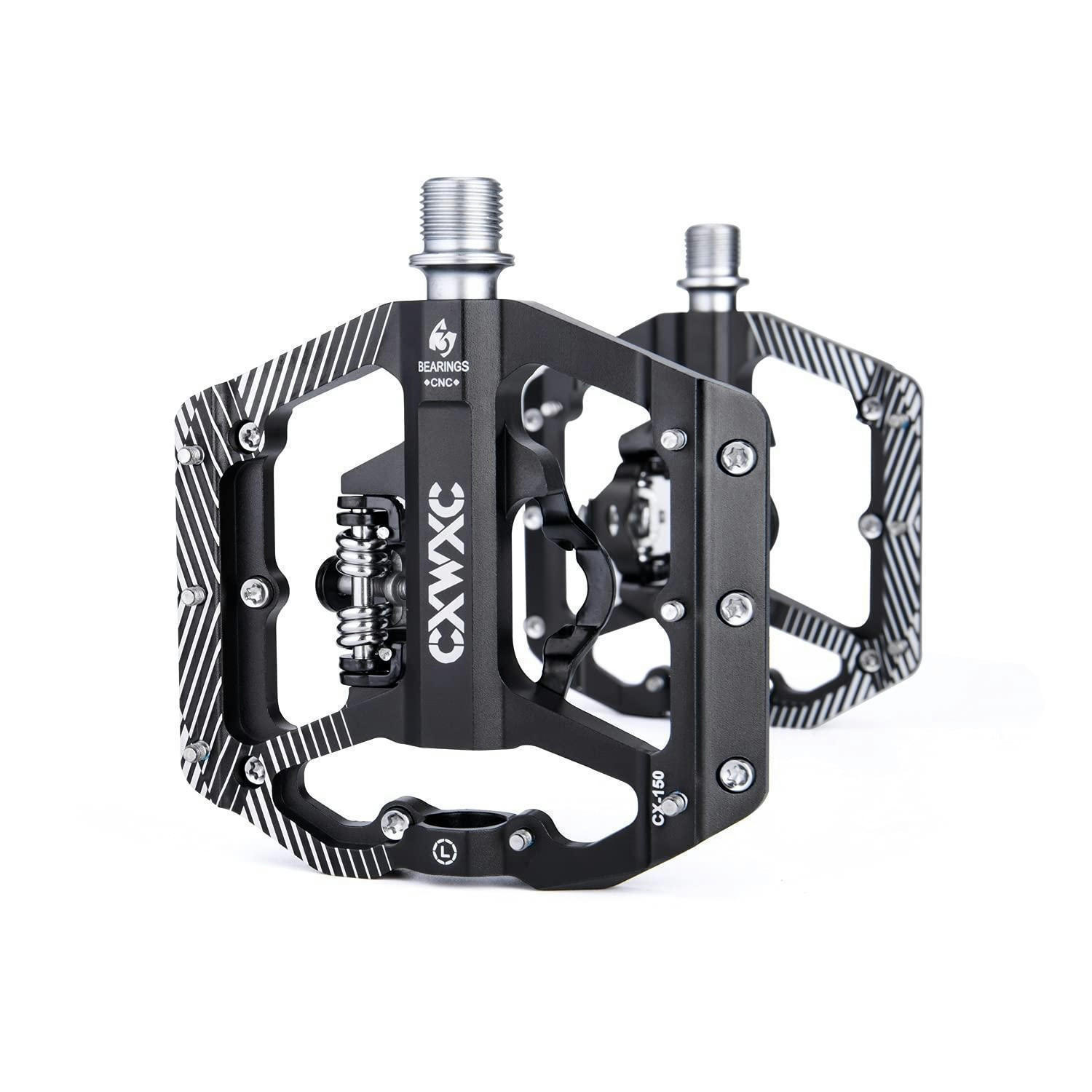 FAHRRAD Pedale MTB Flatpedale Aluminiumlegierung Anti-Rutsch 9/16 Zoll - Schwarz, Metall (10.2/1.5/12cm)