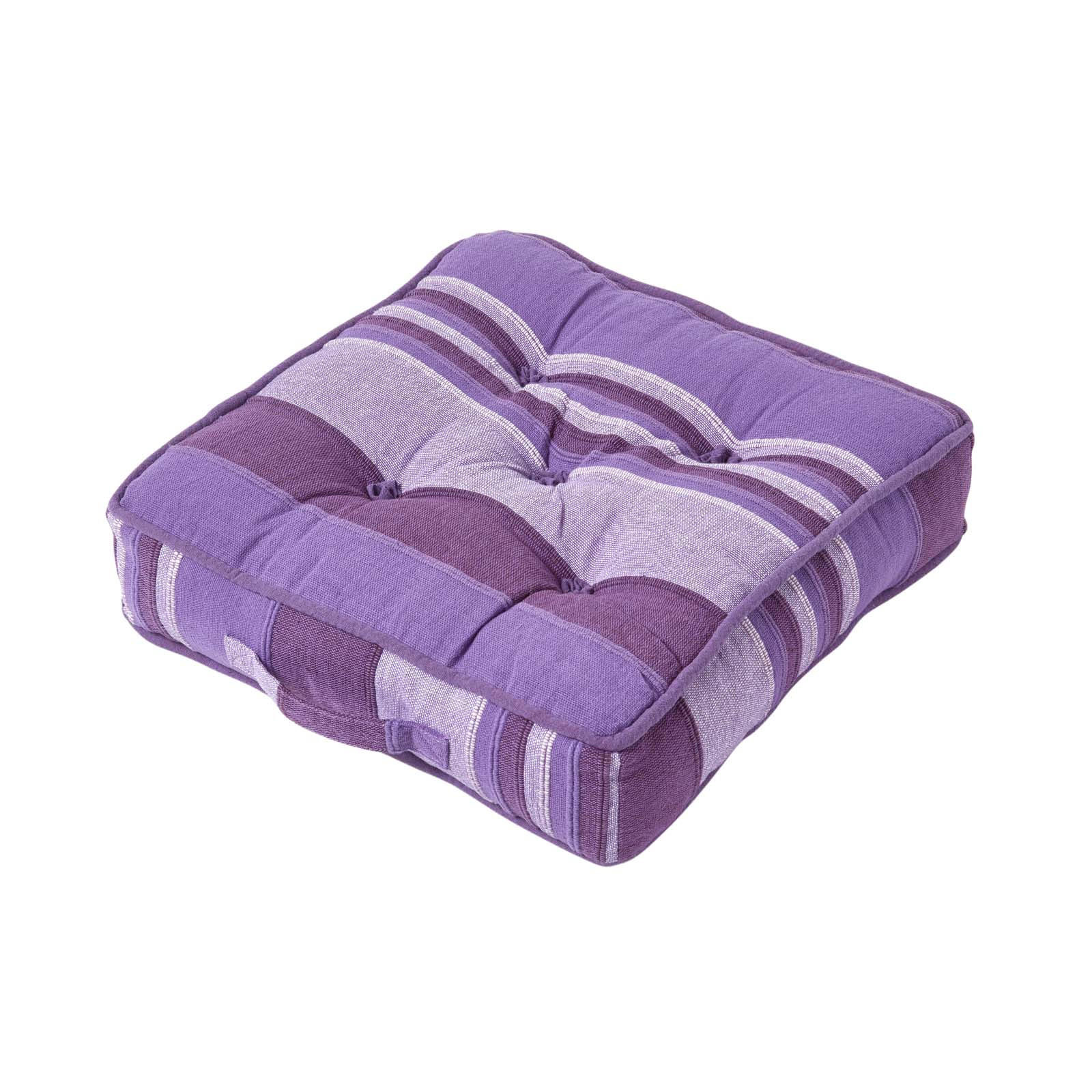 SITZKISSEN Morocco lila gestreift 40/40/8 cm - Lila, Textil (40/40/8cm) - Homescapes