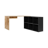 ECKSCHREIBTISCH Der Produktive - Eichefarben/Schwarz, Holzwerkstoff (65/145/77cm) - Mokebo
