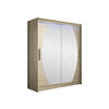 SCHWEBETÜRENSCHRANK Westa VIII, mit RGB LED Beleuchtung - Silberfarben/Sonoma Eiche, Holzwerkstoff/Metall (150/200/58cm) - MIRJAN24
