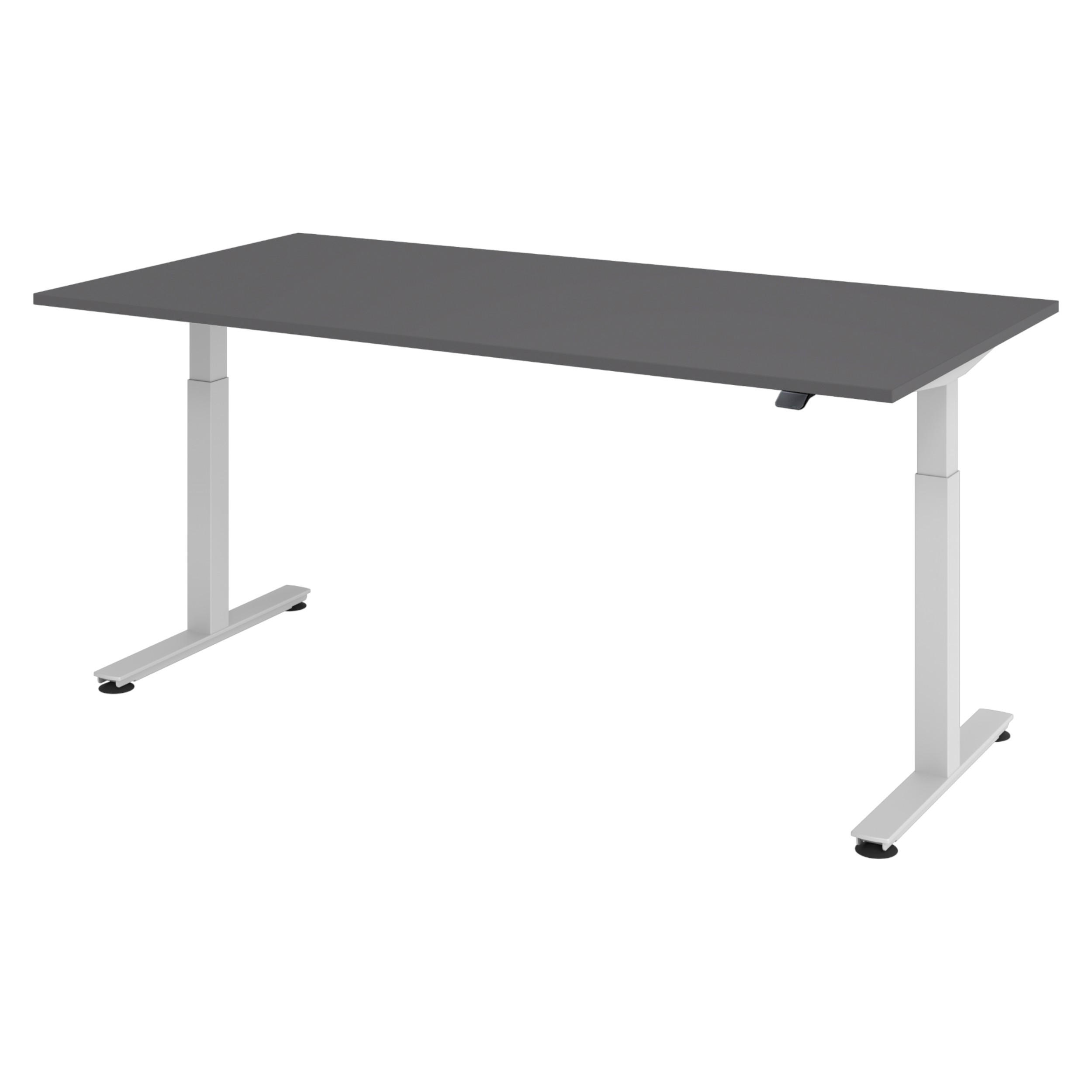 SCHREIBTISCH elektrisch XMST 100/200/74 cm in Graphitfarben/Silberfarben - Silberfarben/Graphitfarben, Holzwerkstoff (100/200/74cm) - bümö