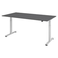 SCHREIBTISCH elektrisch XMST 100/200/74 cm in Graphitfarben/Silberfarben - Silberfarben/Graphitfarben, Holzwerkstoff (100/200/74cm) - bümö