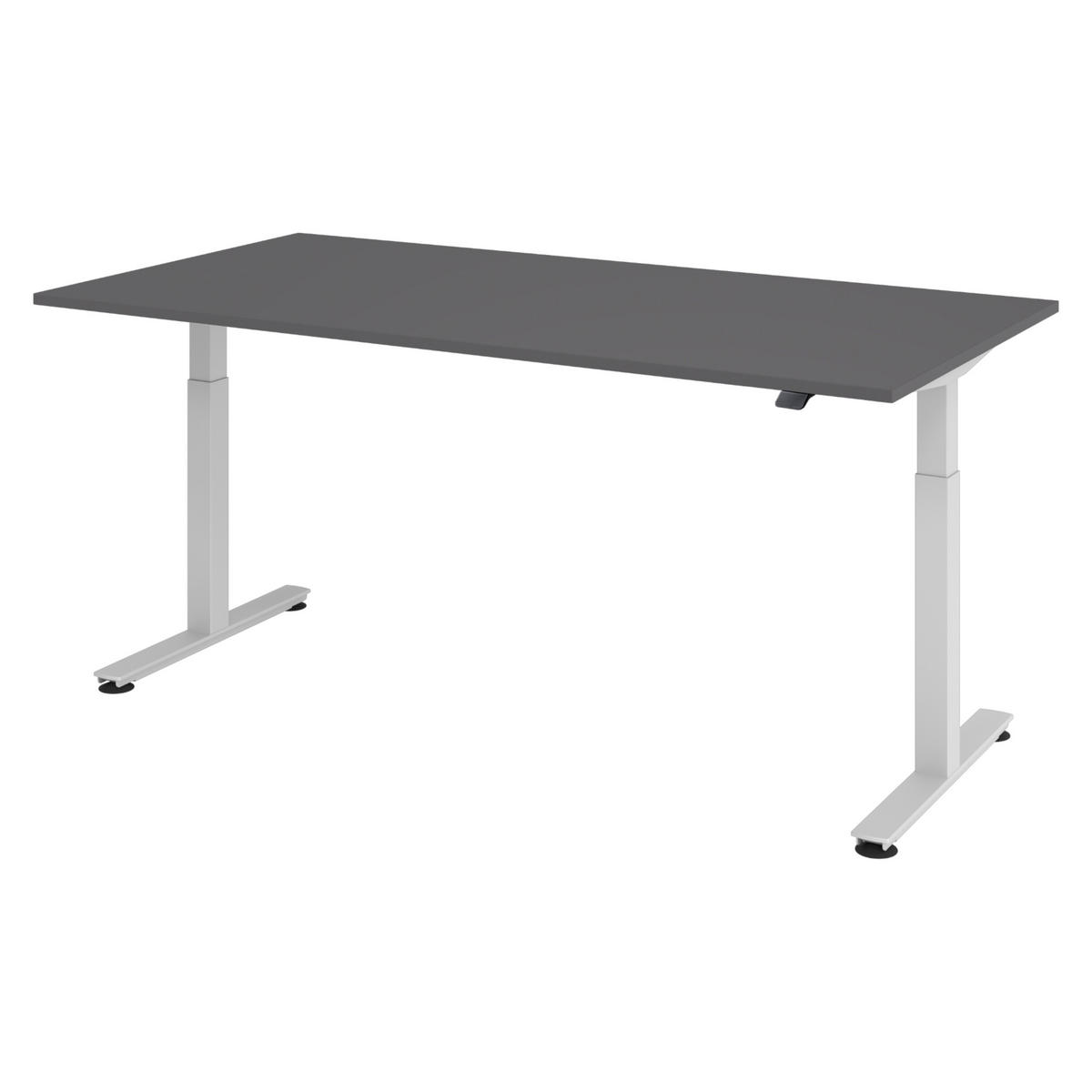 SCHREIBTISCH elektrisch XMST 100/200/74 cm in Graphitfarben/Silberfarben - Silberfarben/Graphitfarben, Holzwerkstoff (100/200/74cm) - bümö