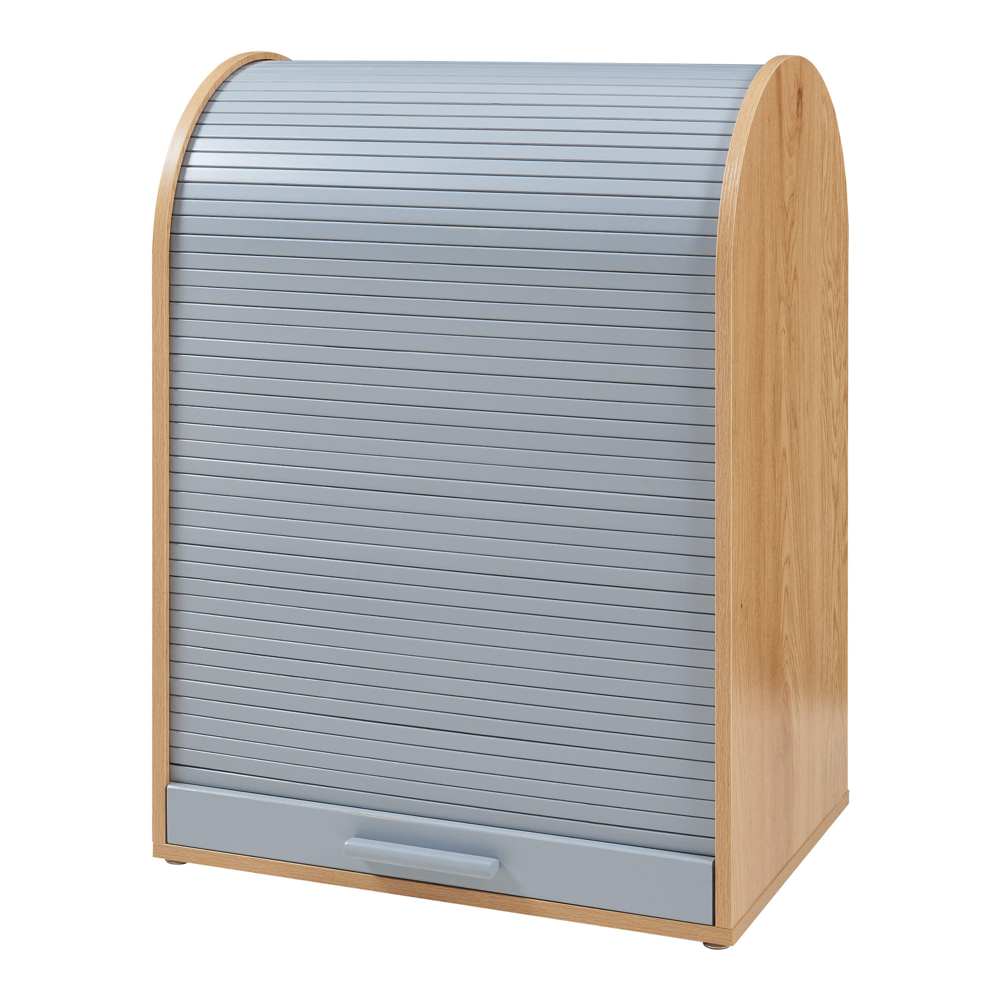 SKŘÍŇ S ROLETOU Kavlinge - šedá/přírodní, dřevo/kompozitní dřevo (60/80/40cm) - [en.casa]