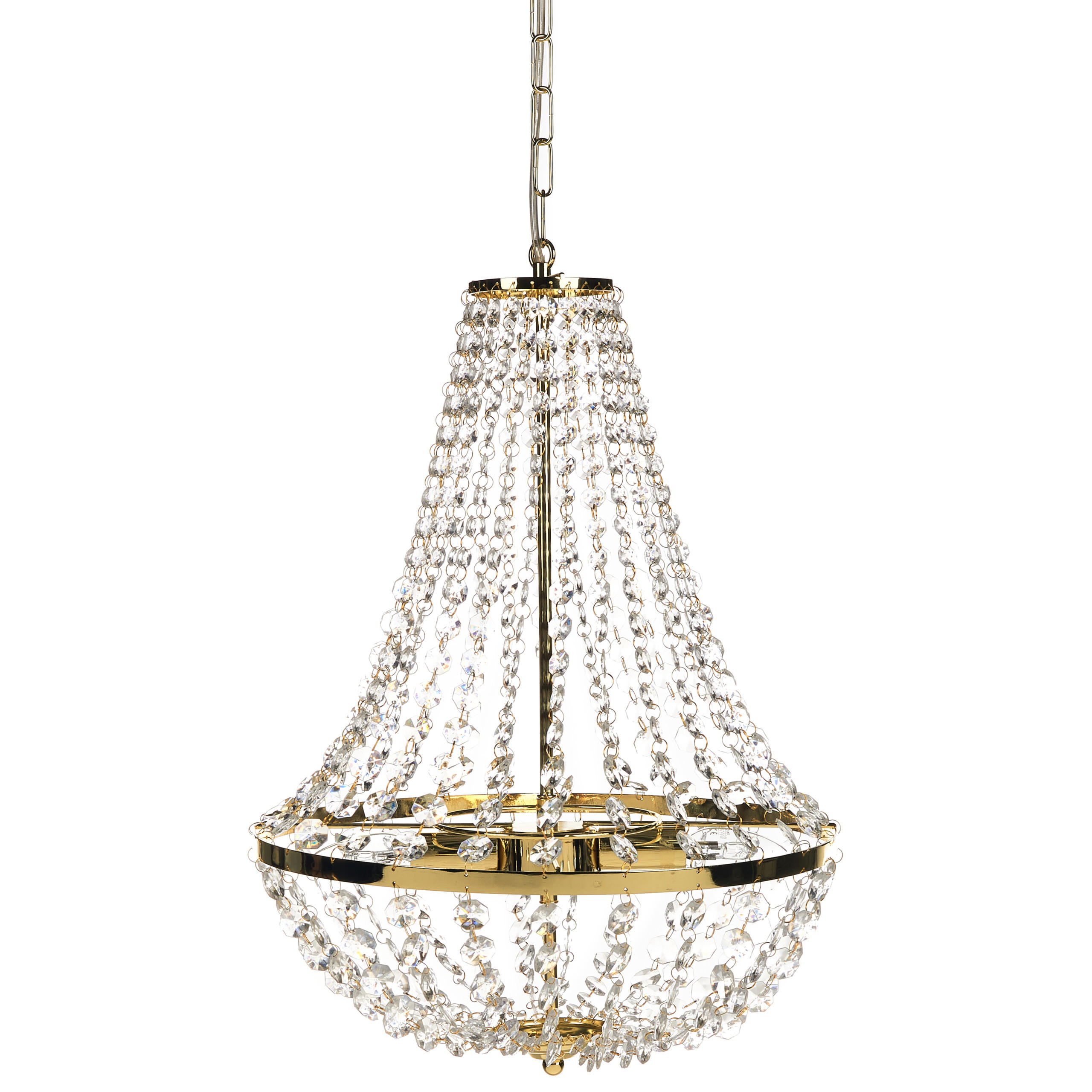 KRONLEUCHTER Metall Gold Diamante - Goldfarben, Metall (40/40/110cm) - Beliani