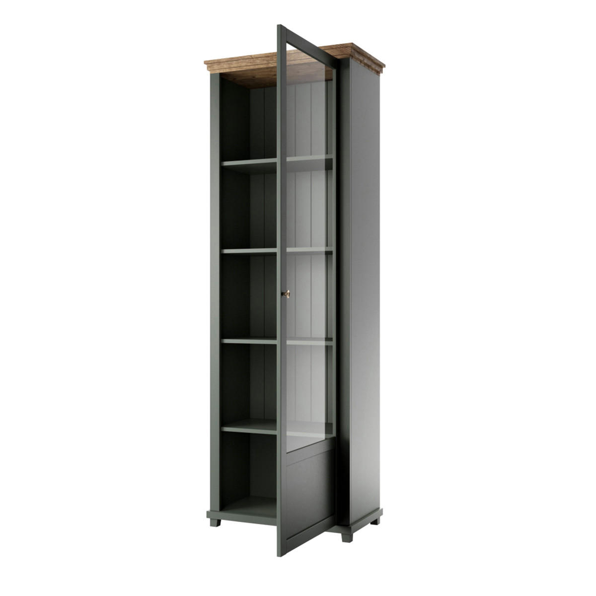 VITRÍNA Martin Zelená a dřevo - zelená barva, kompozitní dřevo (71/200/42cm) - Petits-meubles