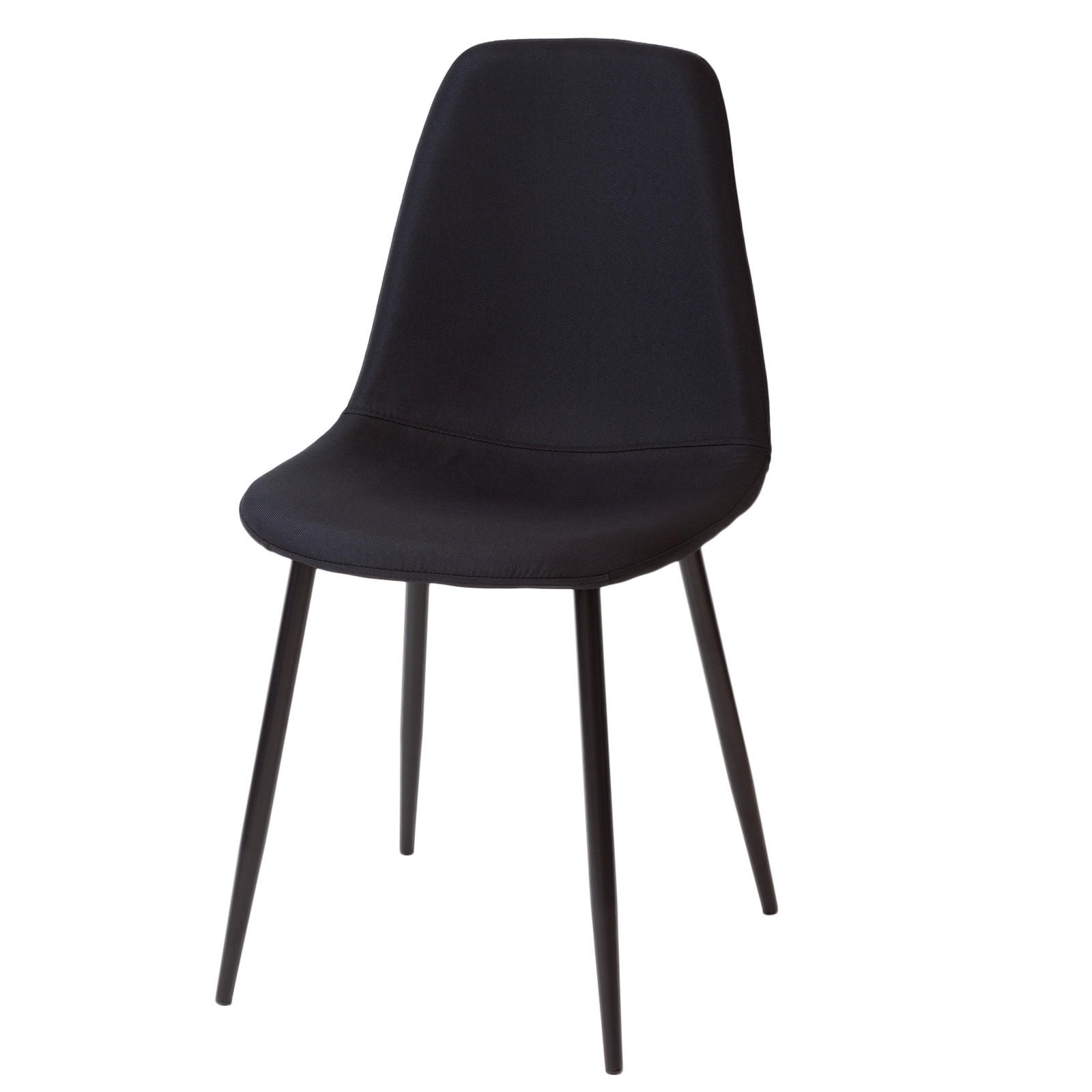 STUHL BARI Stoffbezug Metallbeine 4er Set Schwarz - Schwarz, Textil/Metall (44/87/47cm) - Albatros