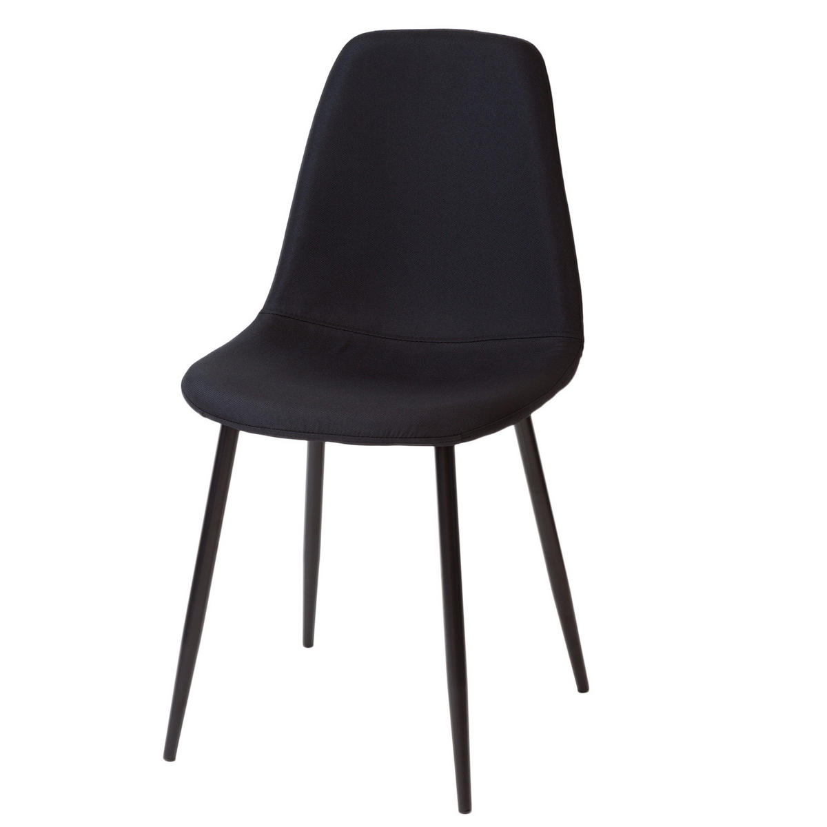 STUHL BARI Stoffbezug Metallbeine 4er Set Schwarz - Schwarz, Textil/Metall (44/87/47cm) - Albatros