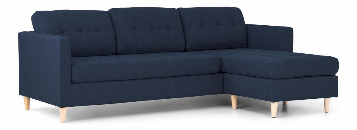 ECKSOFA Stoff blau - Dunkelblau, Textil (219/151cm) - ebuy24