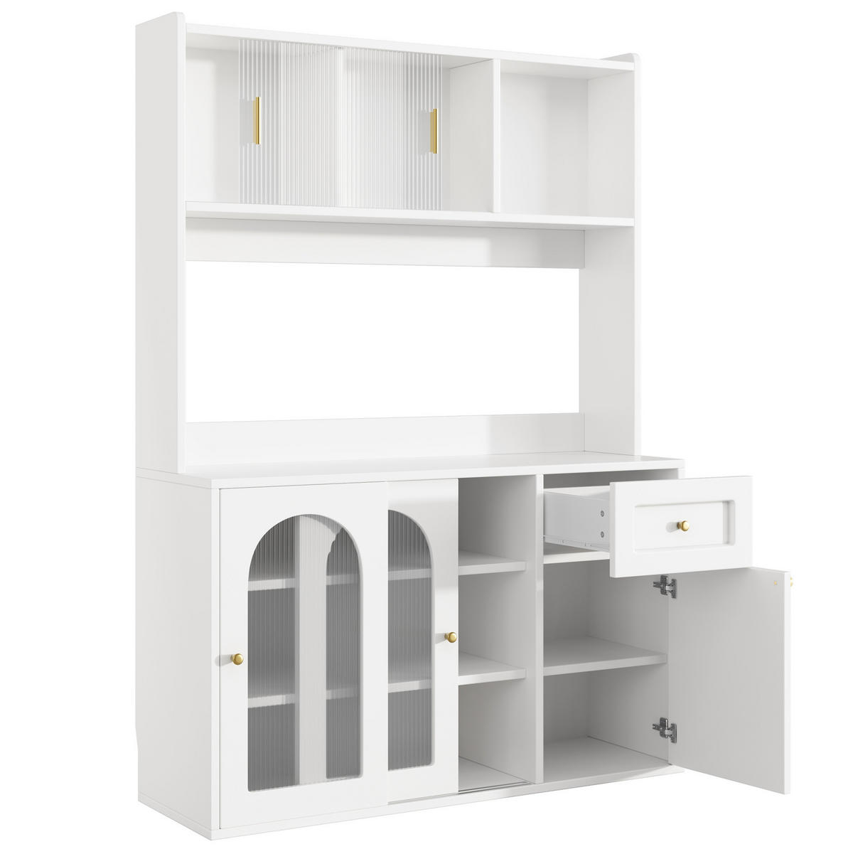 HOCHSCHRANK mit LED 120 x 35 x 167 cm Weiß - Weiß, Holzwerkstoff (35/167/120cm) - Meubliv