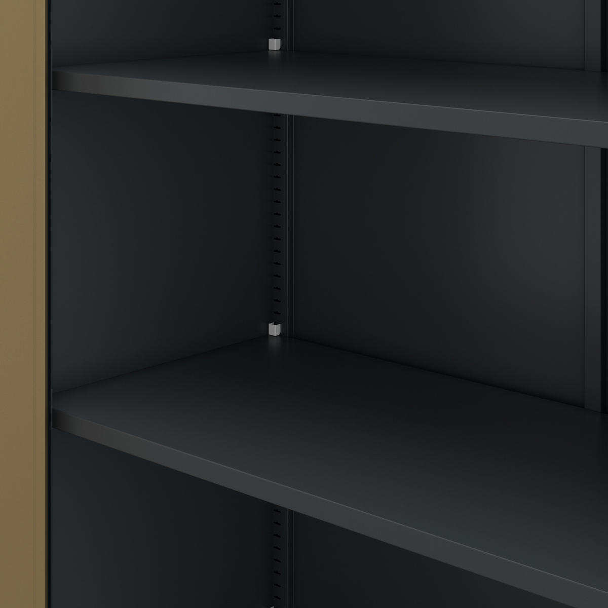 VITRINENSCHRANK Amelia 185x90x40 cm - Anthrazit/Nussbaumfarben, Metall (90/185/40cm) - Jan Nowak