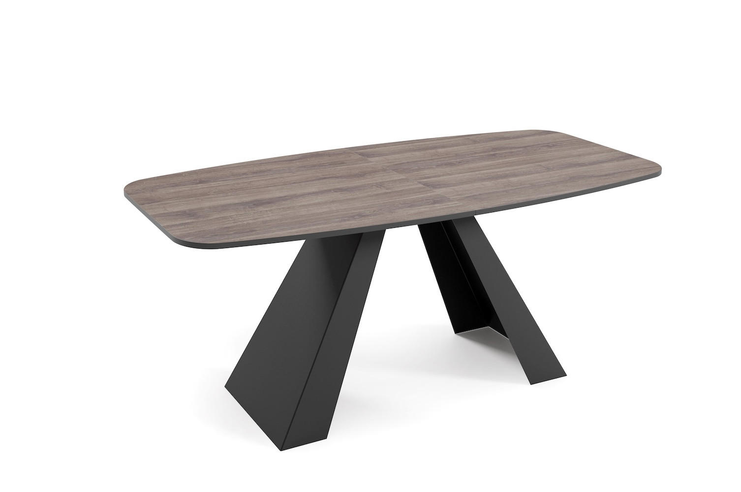 ESSTISCH Myron Sherman Eiche Anthrazit / Schwarz 160/200 / 80 / 76cm - Anthrazit/Schwarz, Holz/Holzwerkstoff (160/80/76cm) - Feldmann-Wohnen