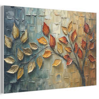 AKUSTIKBILD Baum - Abstrakt - Natur - Kunst Akustikpaneele 90x60 cm - Goldfarben, Kunststoff (90/60/0.9cm) - MuchoWow
