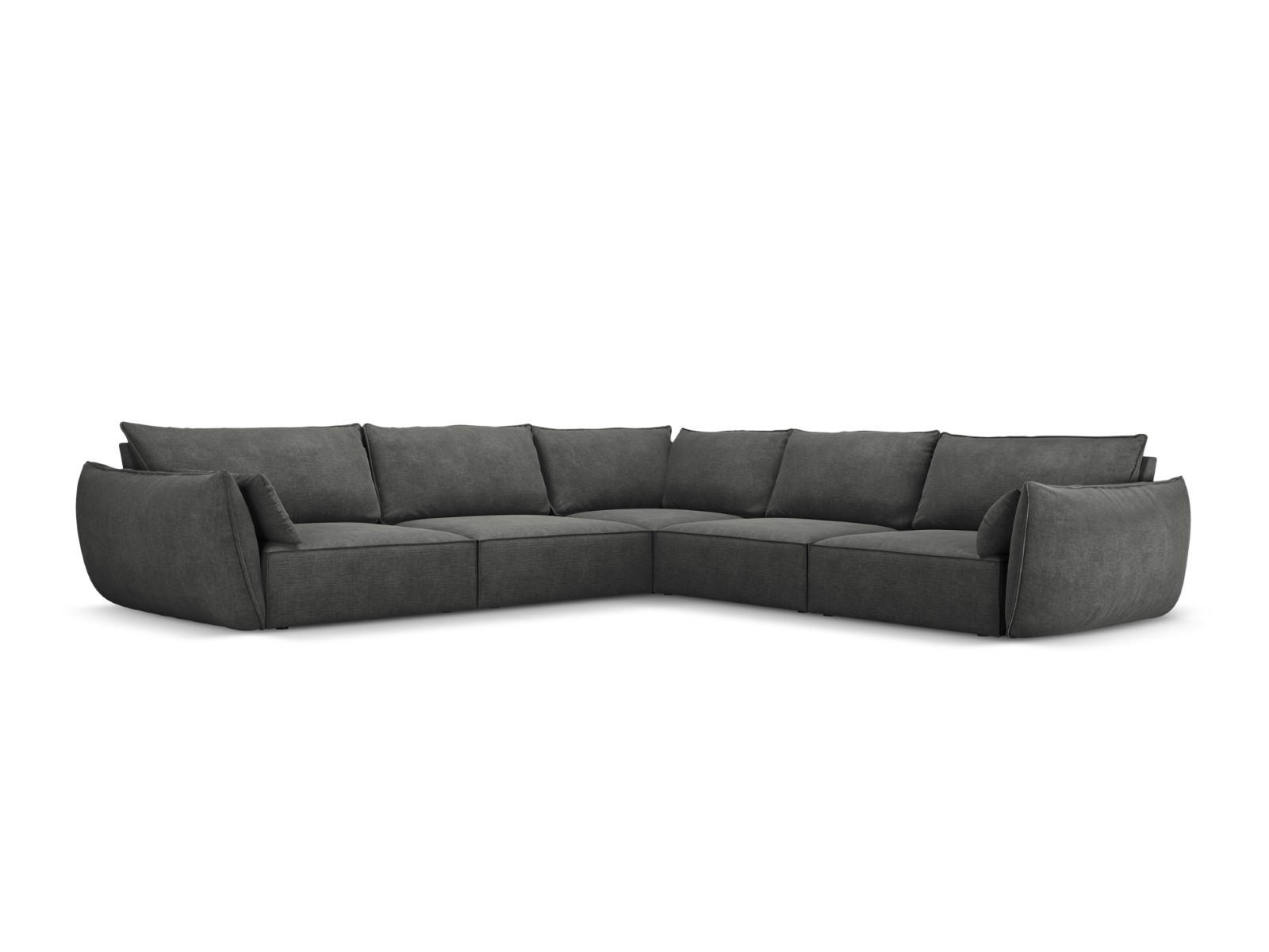 WENDBARES-ECKSOFA Kaelle aus Chenille-Stoff dunkelgrau 7 Sitzplätze - Dunkelgrau, Textil (286/286cm) - Micadoni