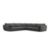 WENDBARES-ECKSOFA Kaelle aus Chenille-Stoff dunkelgrau 7 Sitzplätze - Dunkelgrau, Textil (286/286cm) - Micadoni