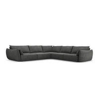 WENDBARES-ECKSOFA Kaelle aus Chenille-Stoff dunkelgrau 7 Sitzplätze - Dunkelgrau, Textil (286/286cm) - Micadoni