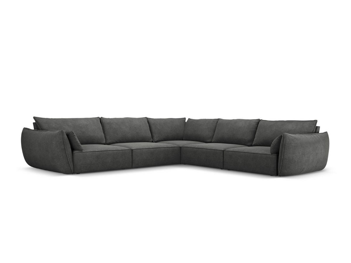 WENDBARES-ECKSOFA Kaelle aus Chenille-Stoff dunkelgrau 7 Sitzplätze - Dunkelgrau, Textil (286/286cm) - Micadoni