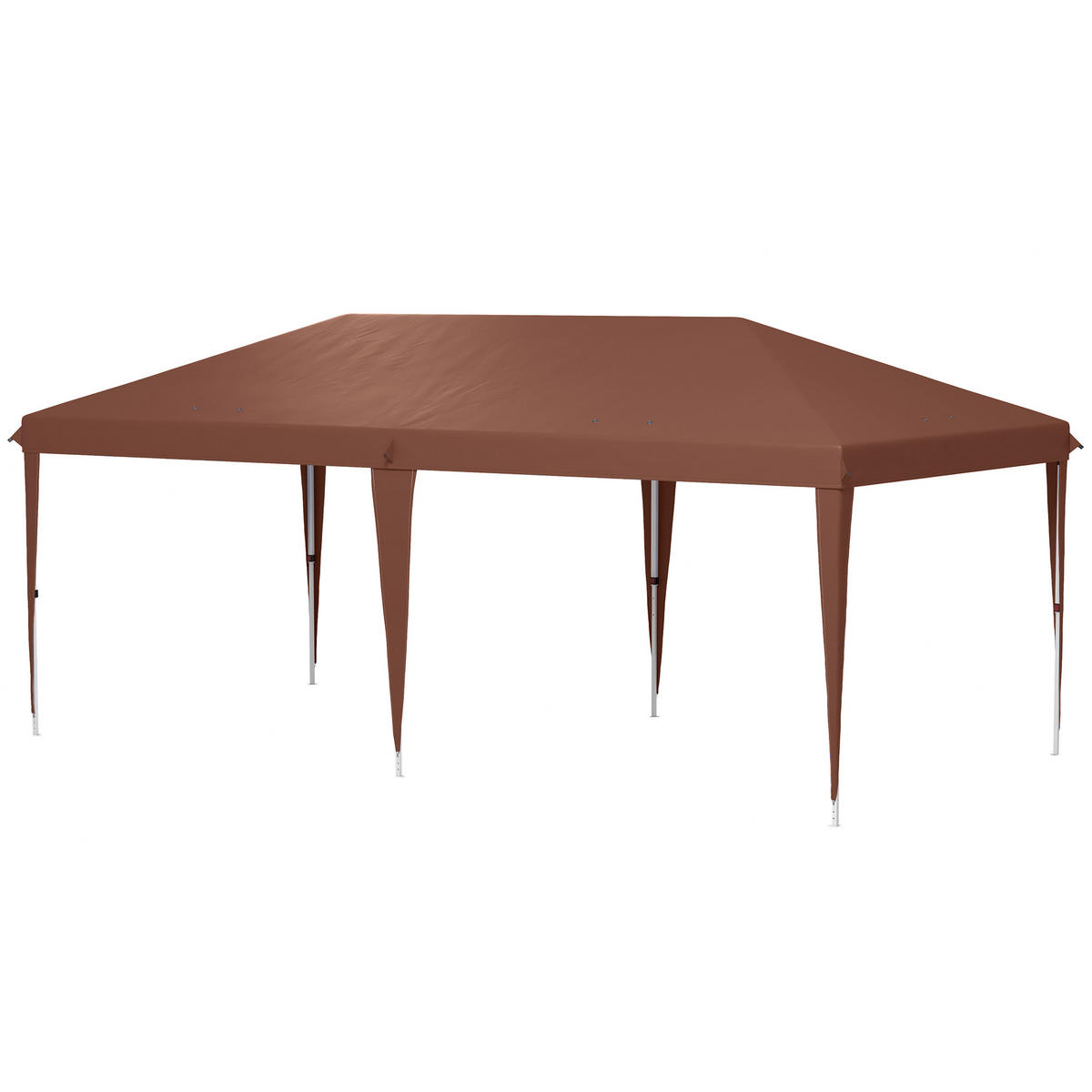 PAVILLON, faltbar mit 3-fach verstellbarer Höhe, 6x3 m, Kaffee - Braun, Metall (295/270/585cm) - Vallsero