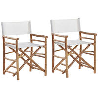 GARTENSTUHL 2er-Set Massivholz cremeweiß Molise - Hellbraun, Holz (58/86/45cm) - Beliani