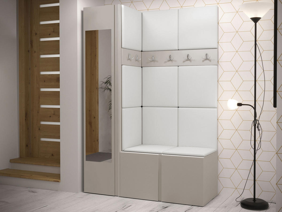 GARDEROBEN-SET Orion X - Kaschmir/Weiß, Holzwerkstoff/Kunststoff (124/186/46cm) - MIRJAN24