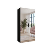 DREHTÜRENSCHRANK 202/100/52 2-türig - Schwarz, Holz/Metall (100/202/52cm) - Abiks Möbel