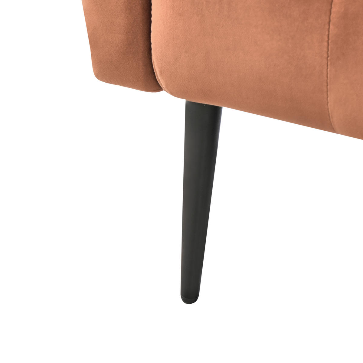 ČALOUNĚNÉ LEHÁTKO CHAISE LONGUE Sametová látka Zlatohnědé Nantilly - černá/zlatá, textil (175/76/69cm) - Beliani