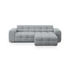 ECKSOFA rechts Kendal aus strukturiertem Stoff platin 4 Sitzplätze - Platinfarben, Textil (173/256cm) - Micadoni