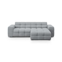 ECKSOFA rechts Kendal aus strukturiertem Stoff platin 4 Sitzplätze - Platinfarben, Textil (173/256cm) - Micadoni