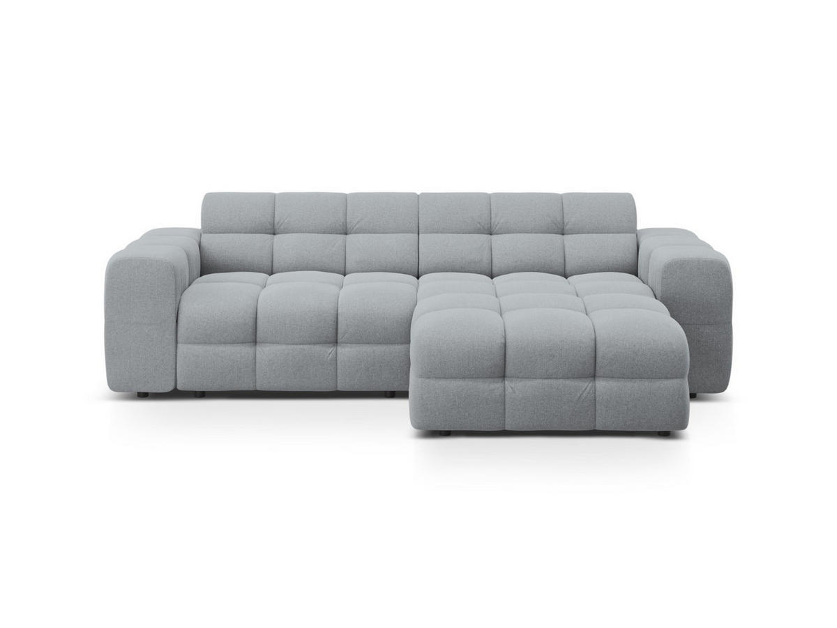ECKSOFA rechts Kendal aus strukturiertem Stoff platin 4 Sitzplätze - Platinfarben, Textil (173/256cm) - Micadoni