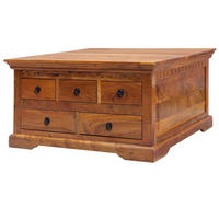 COUCHTISCH Akazie 90x90x50 honig lackiert OXFORD #0320 - Braun, Holz (90/90/50cm) - Massivmoebel24