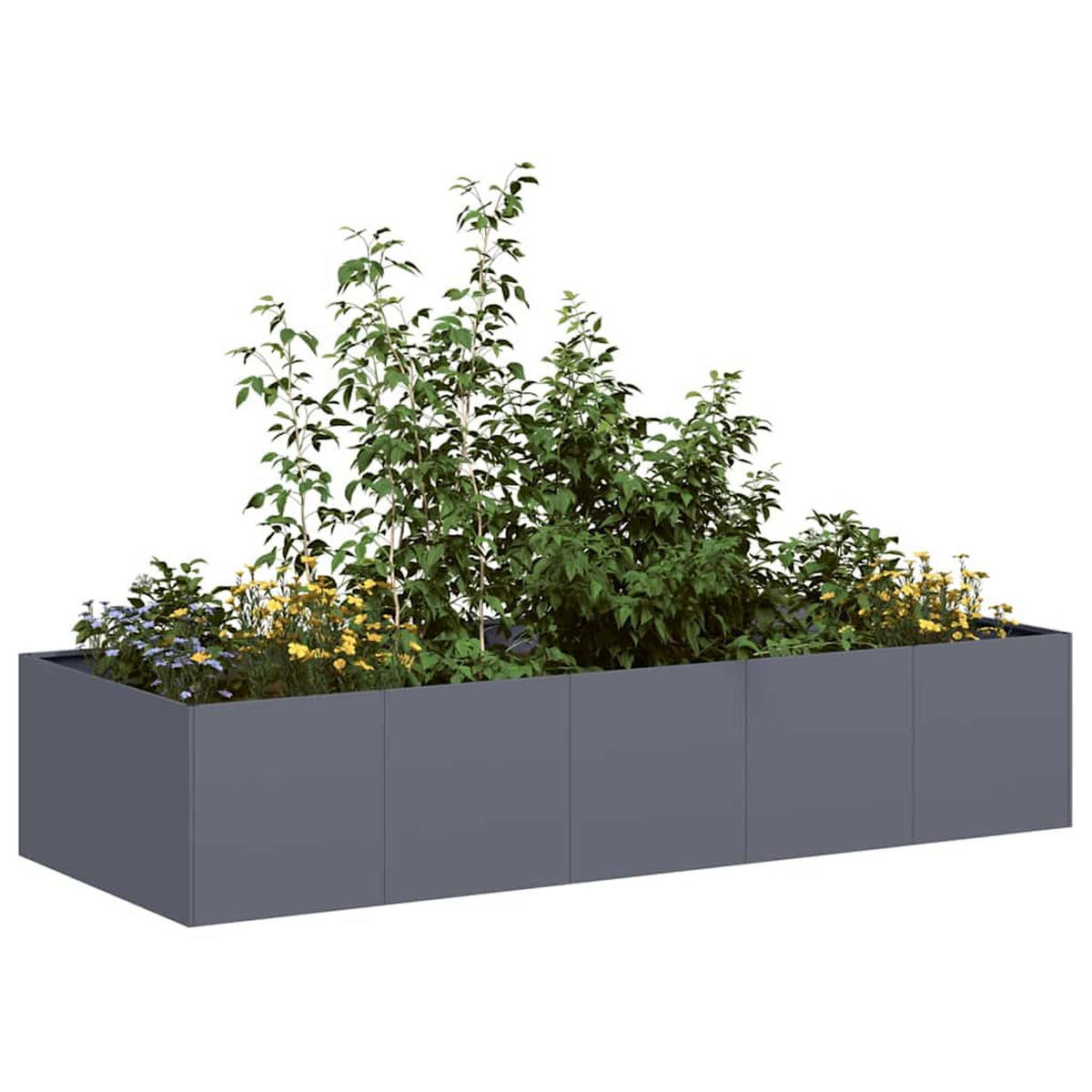 PFLANZGEFÄSS Anthrazit 200/80/40 Cm Stahl - Anthrazit, Metall (200/40/80cm) - vidaXL