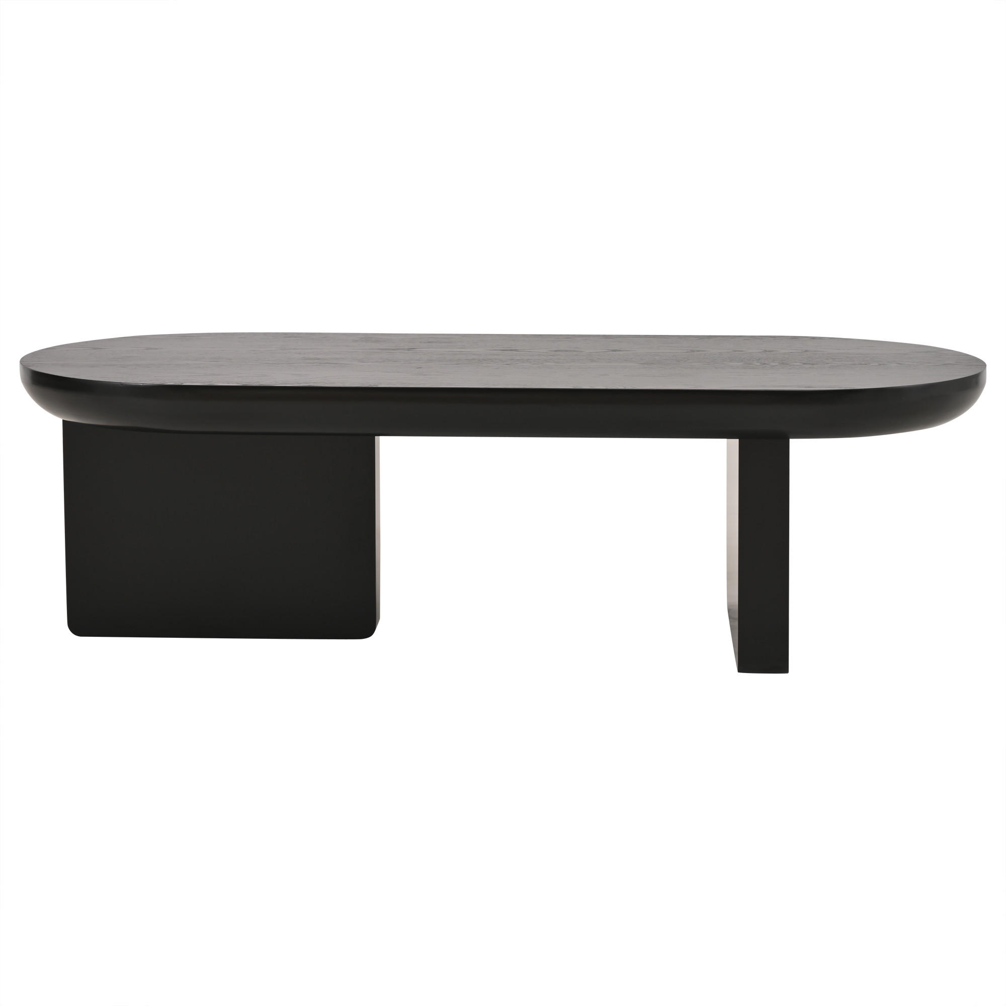 COUCHTISCH Schwarz Oval MDF minimalistisch 119,7/49,8/35,5 cm - Schwarz, Holzwerkstoff (49.8/119.7/35.5cm) - PANGIVO