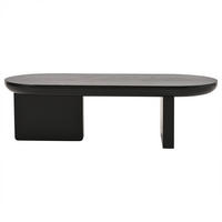 COUCHTISCH Schwarz Oval MDF minimalistisch 119,7/49,8/35,5 cm - Schwarz, Holzwerkstoff (49.8/119.7/35.5cm) - PANGIVO