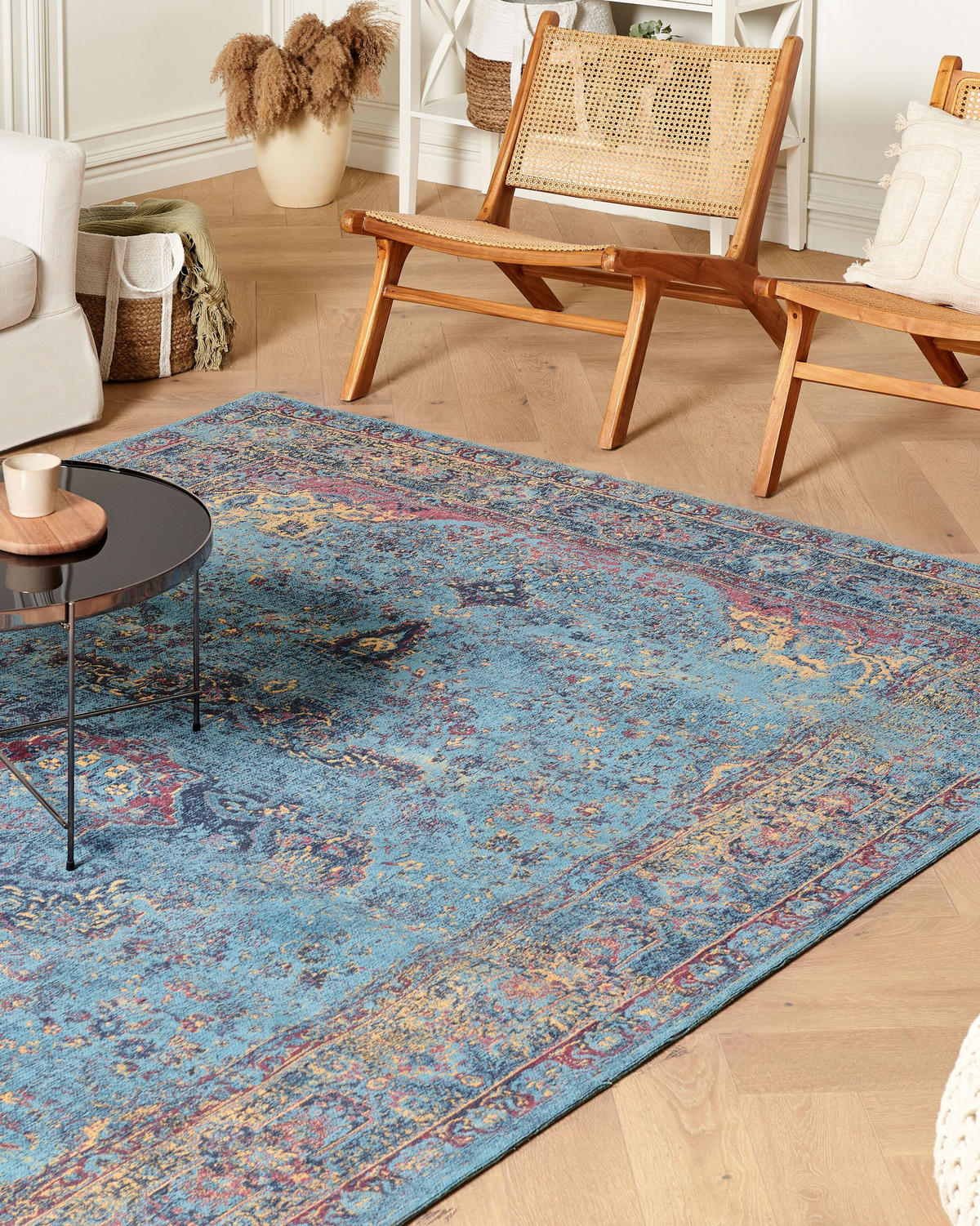 KURZFLOR-TEPPICH Kansu 300/200 cm - Blau, Textil (200/300cm) - Beliani