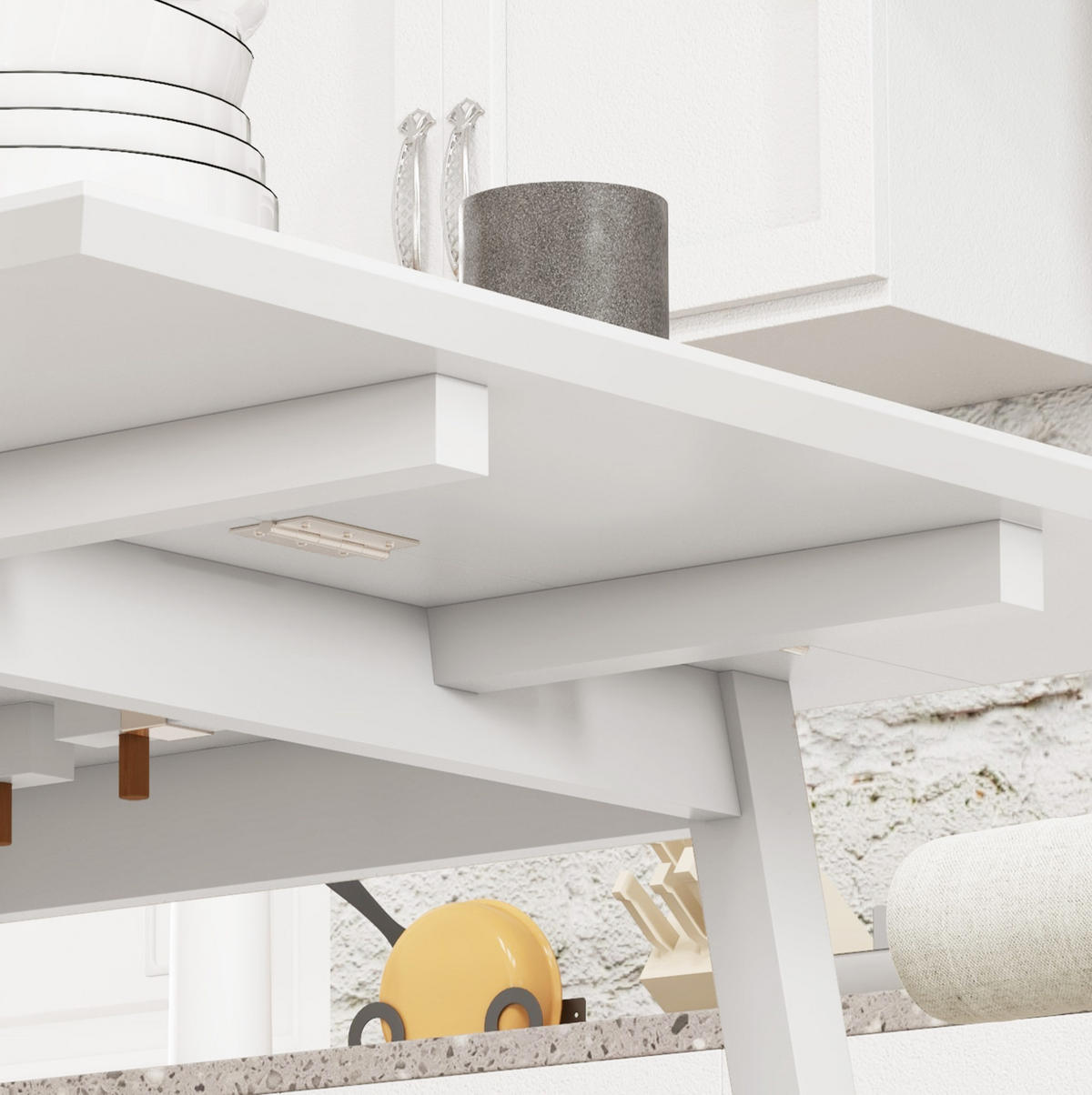ESSTISCH aus Kiefernholz 86x110x75 cm Weiß klappbar für 2-4 Personen platzsparend - Weiß, Holz (110/86/75cm) - Modfu