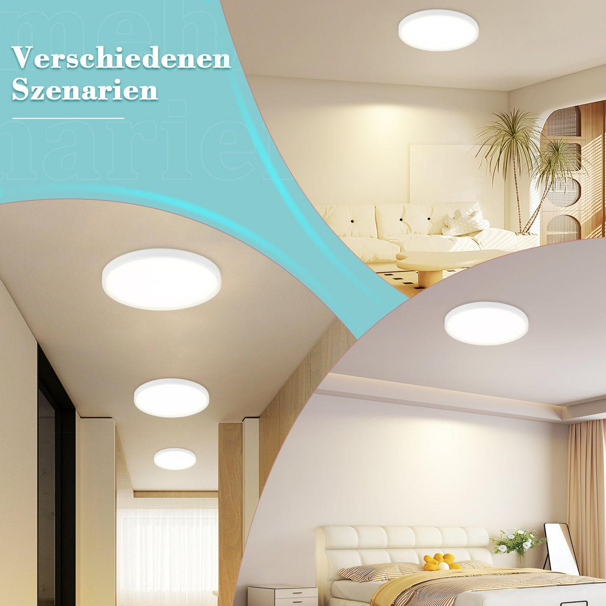 LED-DECKENLEUCHTE Diana 30 cm - Weiß, Kunststoff (30/30/2.5cm) - Nettlife