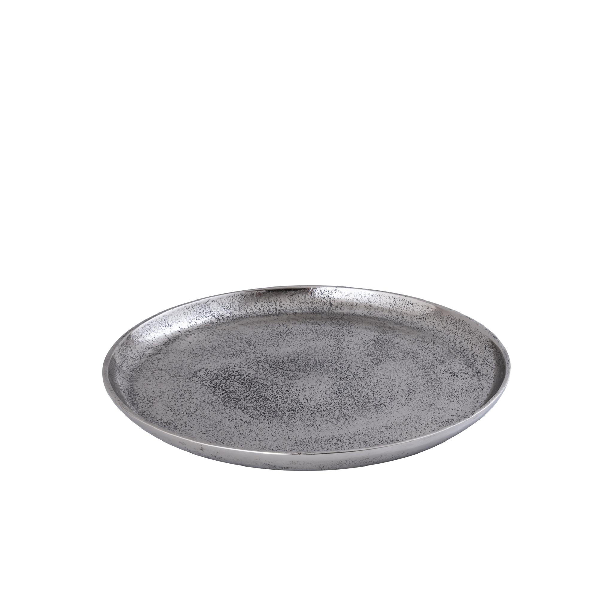 SCHALE Afta Silber 39/39/3cm - Silberfarben, Metall (3cm) - PTMD Collection