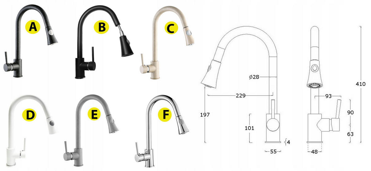 SPÜLBECKEN Trendy mit Batterie Siphon - Weiß, Kunststoff/Stein (76/44/16cm) - Granitan