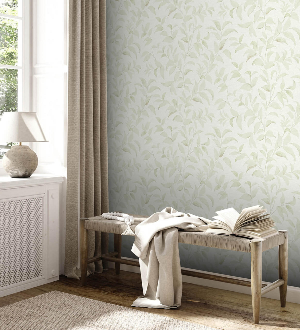 VLIESTAPETE Weiß 53/1005 cm - Grün, Kunststoff/Textil (53/1cm) - KUNSTLOFT